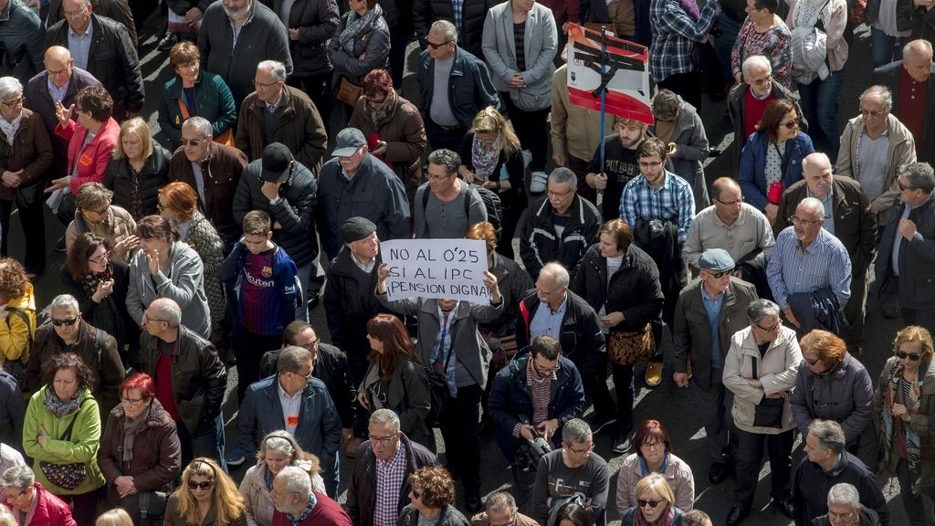 Manifestación de jubilados en Barcelona por unas pensiones dignas