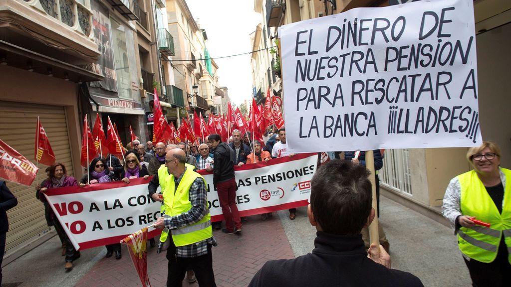 Manifestación de jubilados en Castellón de la Plana por unas pensiones dignas