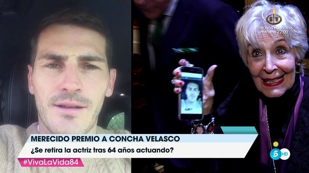 Iker Casillas le manda un cariñoso mensaje a Concha Velasco: "Te quiero agradecer que podamos seguir disfrutando de ti"