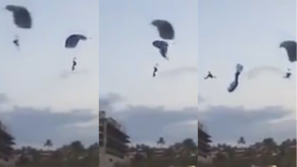 Un brutal choque entre dos paracaidistas termina con la muerte de uno de ellos