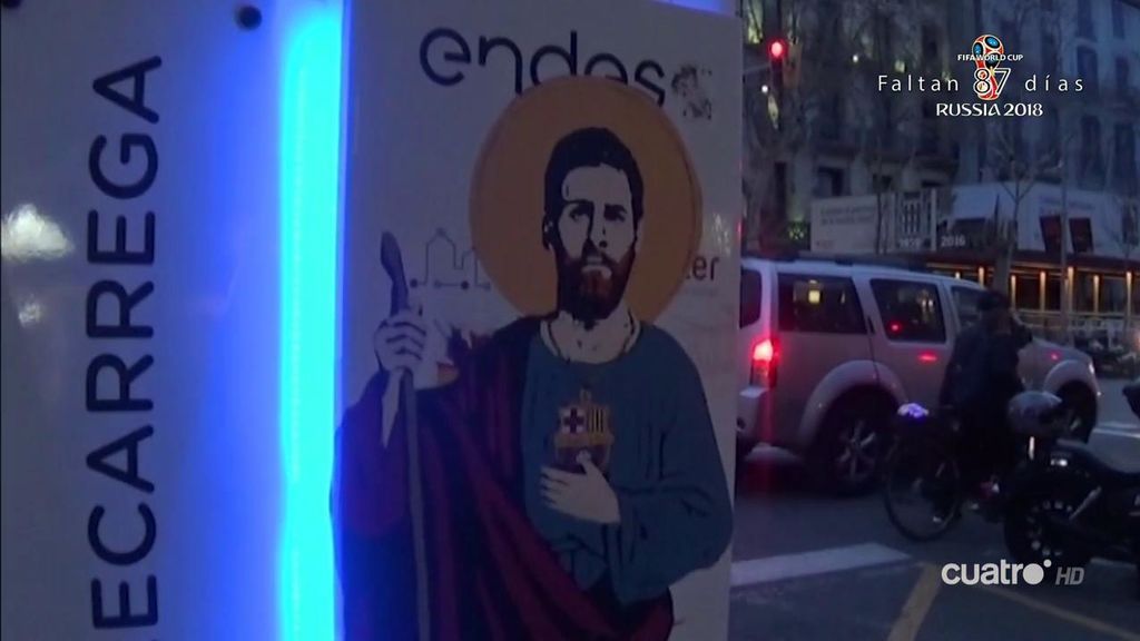 ‘San Lionelus de Barcino’, la pintada que ha aparecido en Barcelona para homenajear a Messi
