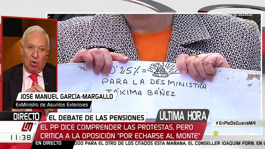 Margallo, sobre las pensiones: "Encontrar 1.600 millones de euros no me parece que sea un gravísimo problema"