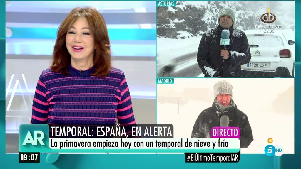 El cachondeo de Ana Rosa con los reporteros que cubren la nevada... ¡sin guantes y con zapatillas!