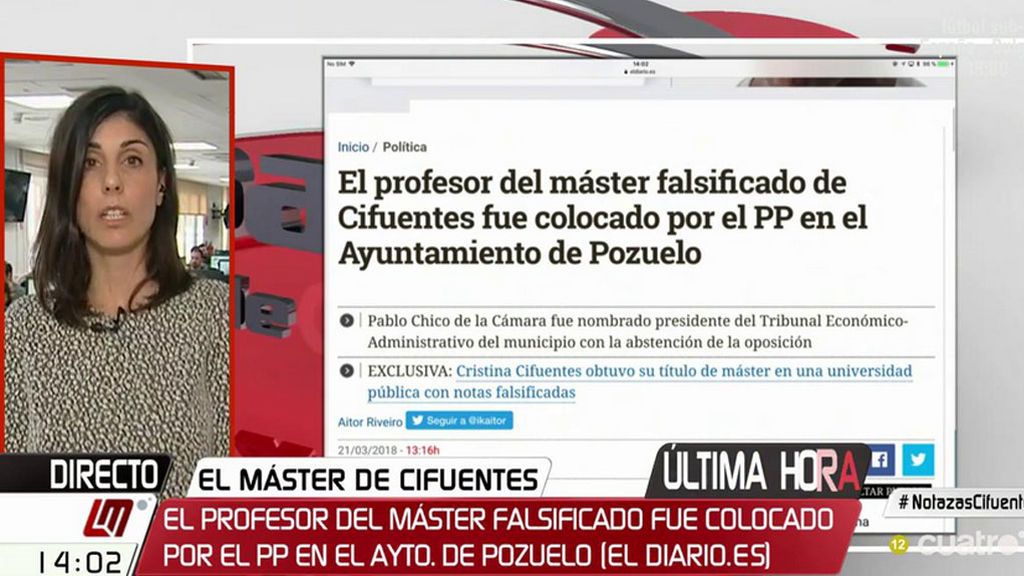 El profesor del Máster de Cifuentes fue colocado por el PP en el Ayuntamiento de Pozuelo
