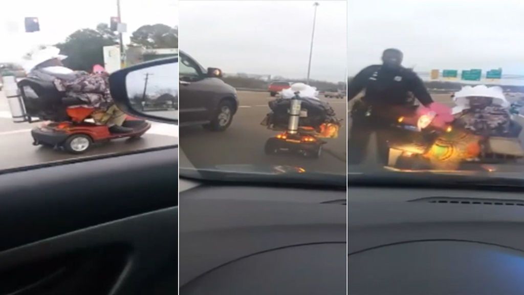 Irrumpe con un vehículo de movilidad reducida en la autopista e intenta burlar a la policía