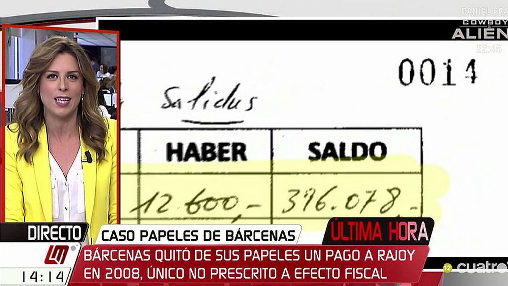 Bárcenas manipuló sus papeles y suprimió un pago de 12.600€ en ‘B’ a Mariano Rajoy