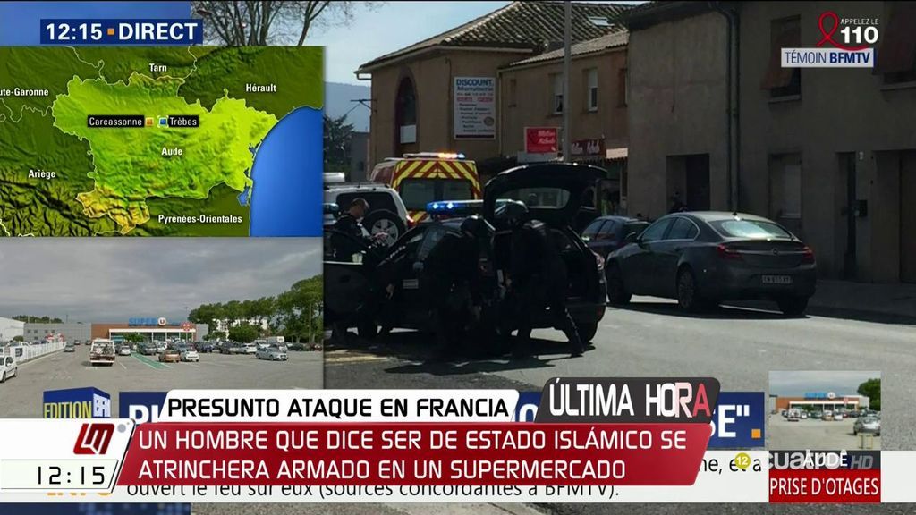 Un hombre, que dice pertenecer al Estado Islámico, toma dos rehenes tras un tiroteo en el sur de Francia