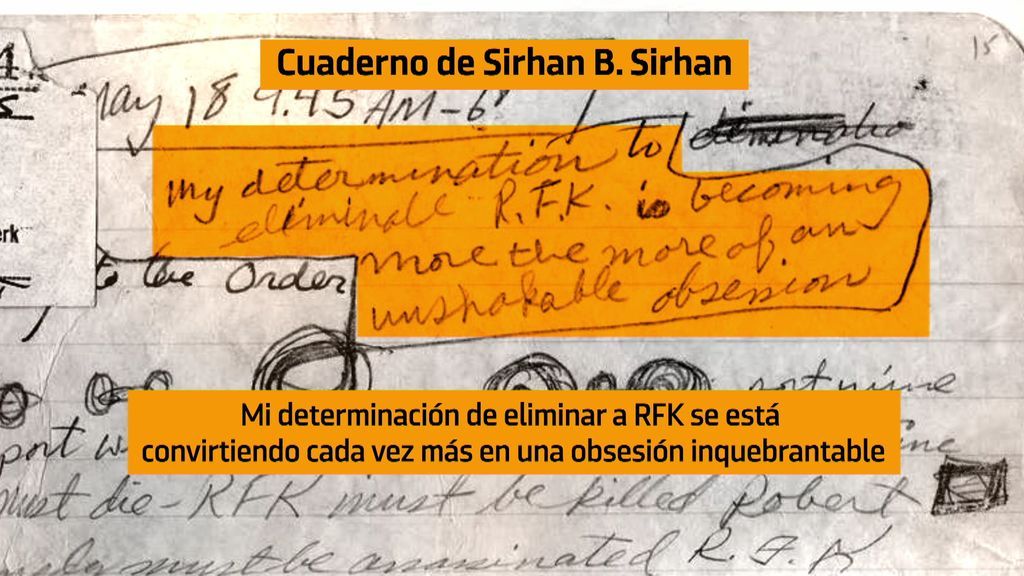 Las notas del asesino de Kennedy: "RKF debe morir, antes del 5 de junio tiene que morir"