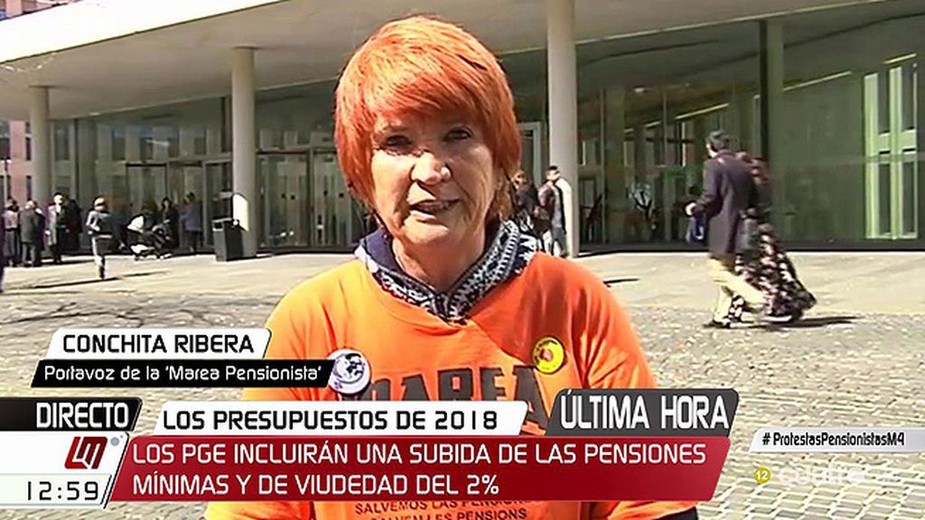 La Marea pensionista no cree suficiente que las pensiones mínimas y de viudedad suban un 2%: “No estamos contentos, nos parece poco”