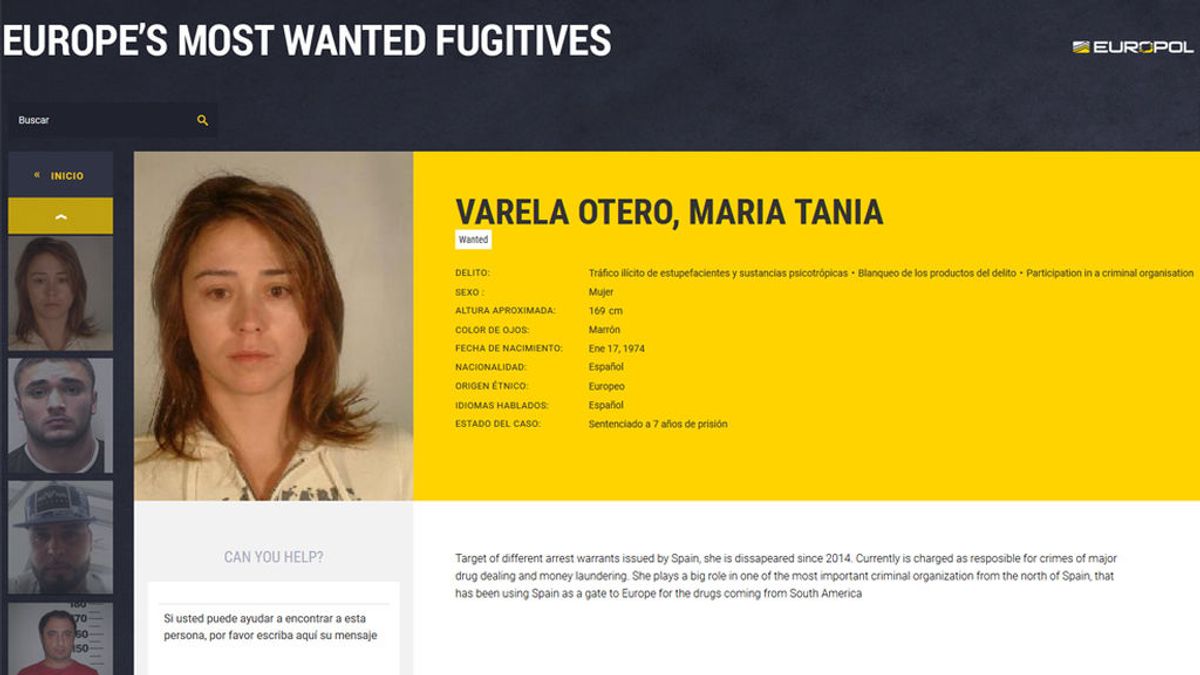 Detienen a la gallega Tania Varela, la narcotraficante más buscada por la Europol