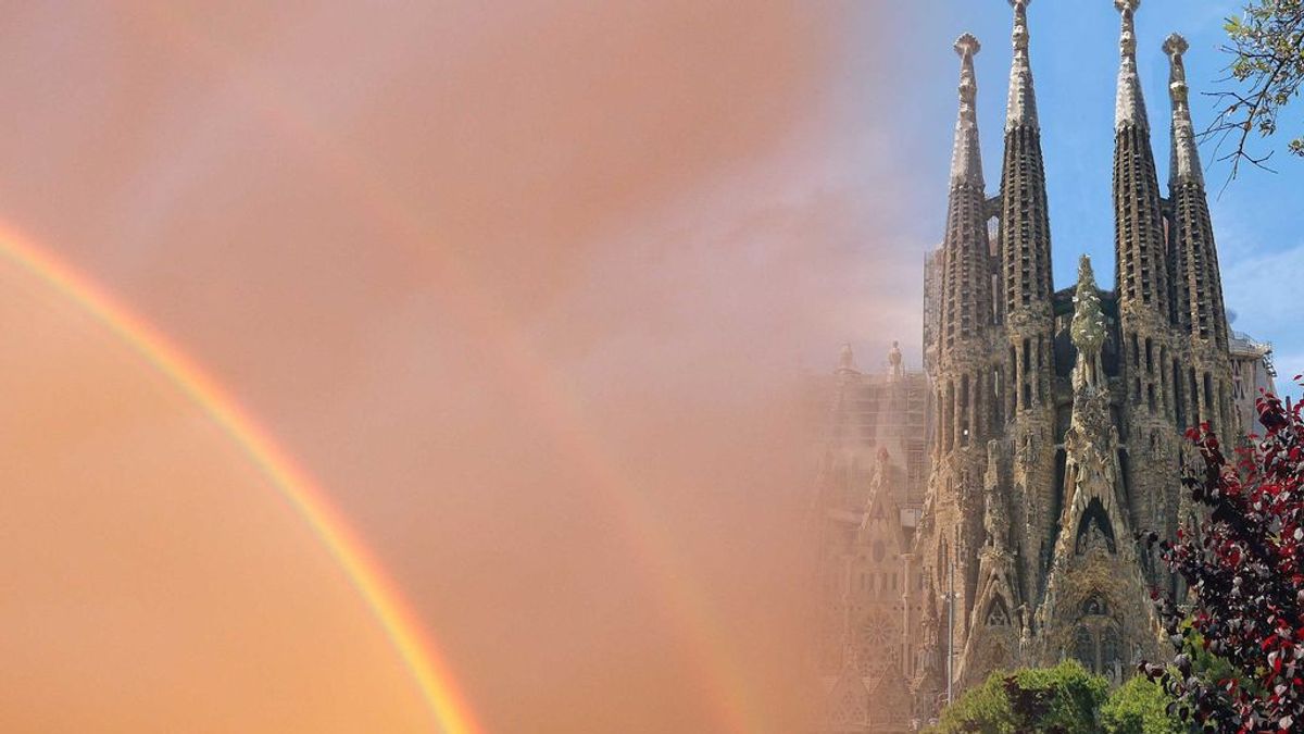 En fotos: el doble arco iris de Barcelona del que todo el mundo habla