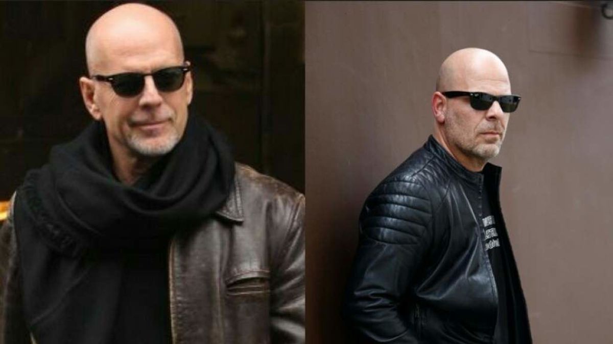 El 'doble' de Bruce Willis causa sensación en Santiago de Chile