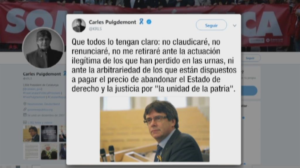 Puigdemont asegura desde la cárcel que no claudicará ni renunciará