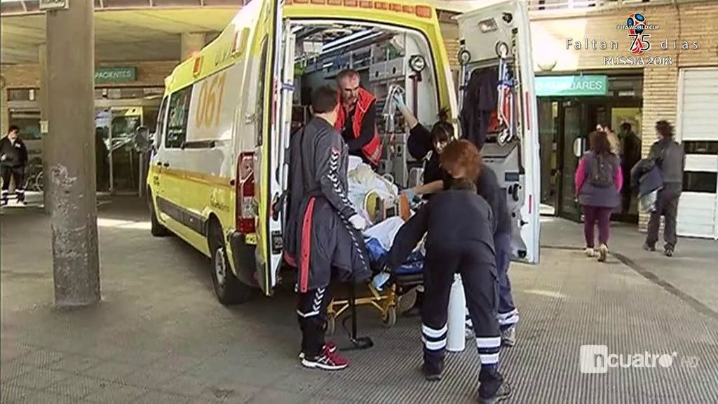 Así llegó Pelayo al hospital tras ser atendido de urgencia tras caer desde un tercer piso