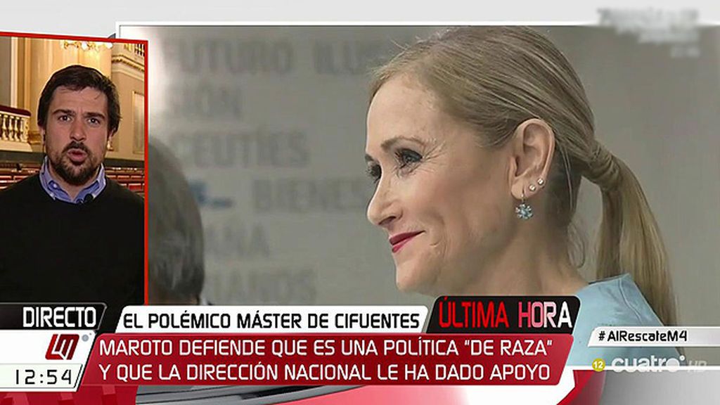 Ramón Espinar: "Creo que Cristina Cifuentes está al caer"