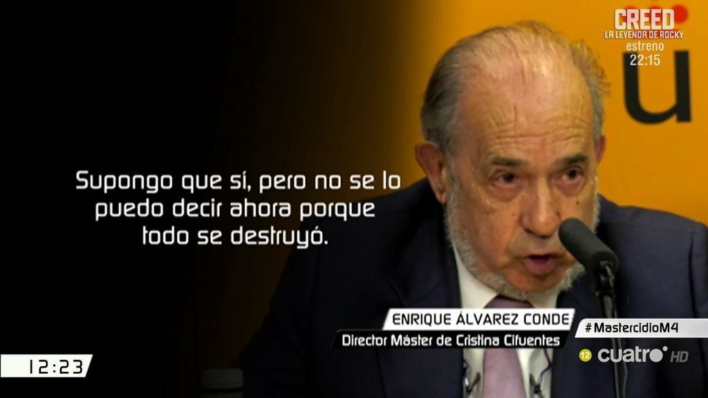Enrique Álvarez Conde, director del máster: “El rector me pidió que reconstruyera el acta”