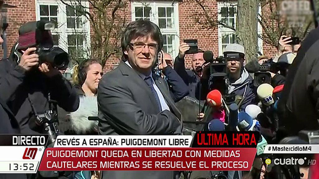 Puigdemont sale de prisión: “Pido la liberación de mis colegas aún en prisiones españolas”