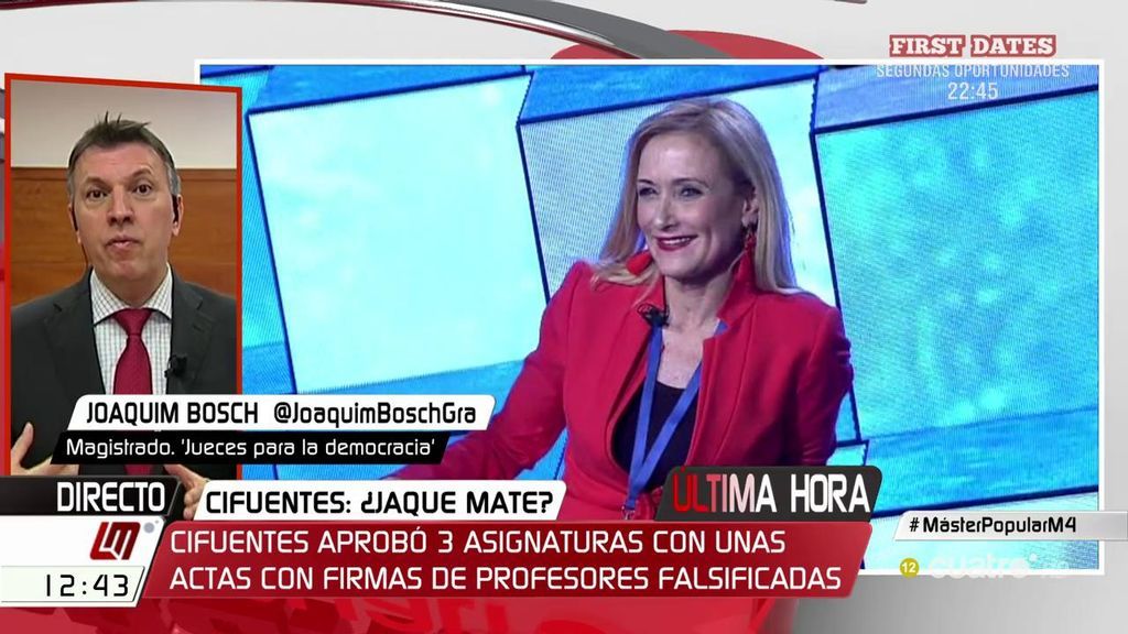 Joaquim Bosch: "Al frente de las instituciones no puede haber políticos de los que haya una sospecha manifiesta y muy fundada de que han tenido un trato de favor"