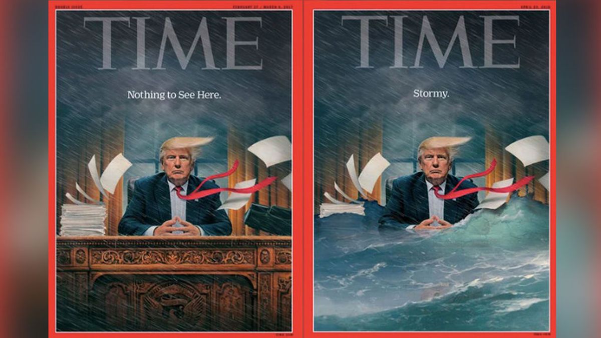 La revista ‘Time’ ilustra y redefine la ‘tormenta’ Trump en la Casa Blanca