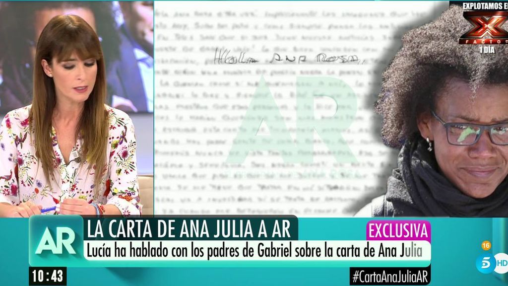 La madre de Gabriel, Patricia, no quiere conocer el contenido de la carta de Ana Julia