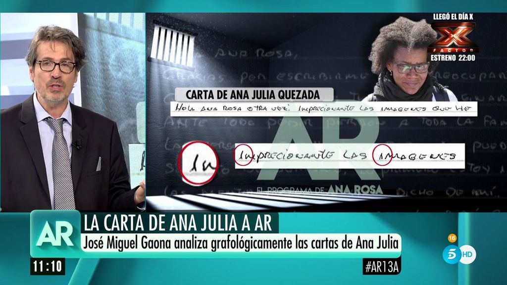 El psiquiatra José Miguel Gaona analiza grafológicamente las cartas de Ana Julia Quezada