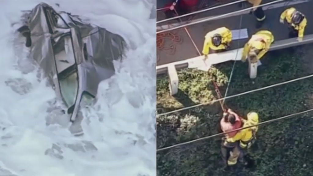 Milagroso rescate: un hombre sobrevive tras caer con su coche por un acantilado