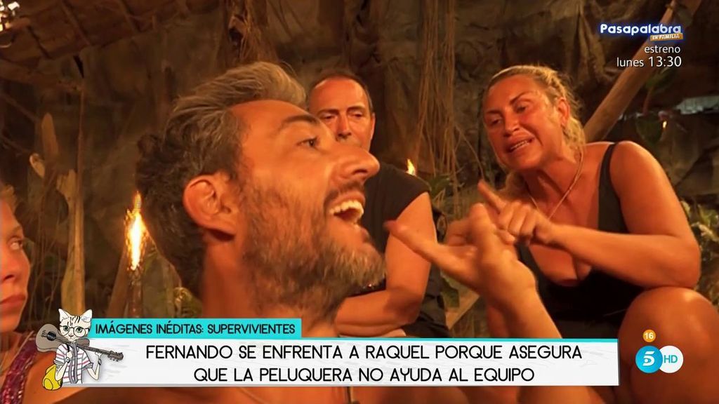 ¡Imágenes inéditas de 'Supervivientes'! Fernando se enfrenta a Raquel asegurando que no ayuda al equipo