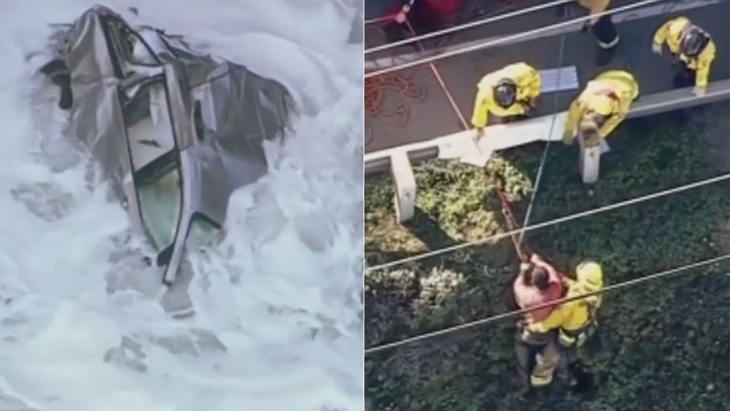 Milagroso rescate: un hombre sobrevive tras caer con su coche por un acantilado