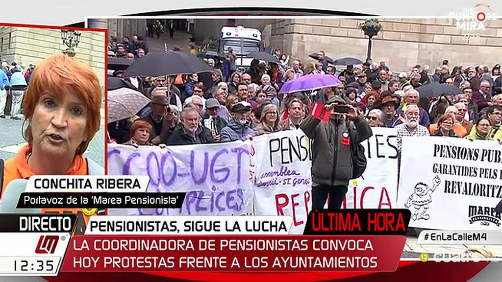 Conchita Ribera (Marea pensionista): "Queremos pensiones dignas y, si se quiere, hay dinero"
