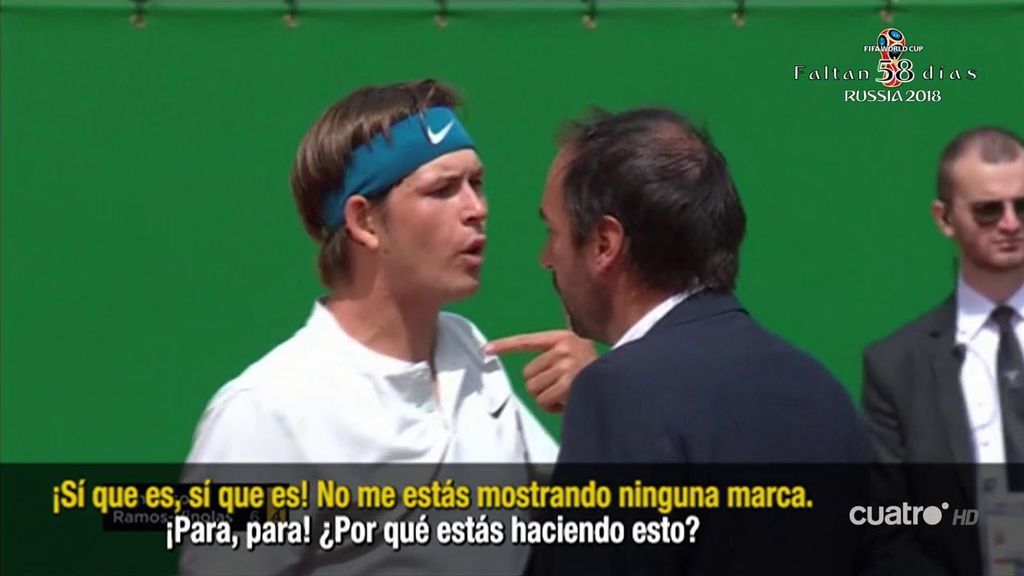Donaldson se encara y grita al juez de silla en Montecarlo
