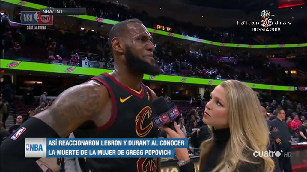 Las reacciones de Lebron y Durant tras conocer la muerte de Erin Popovich