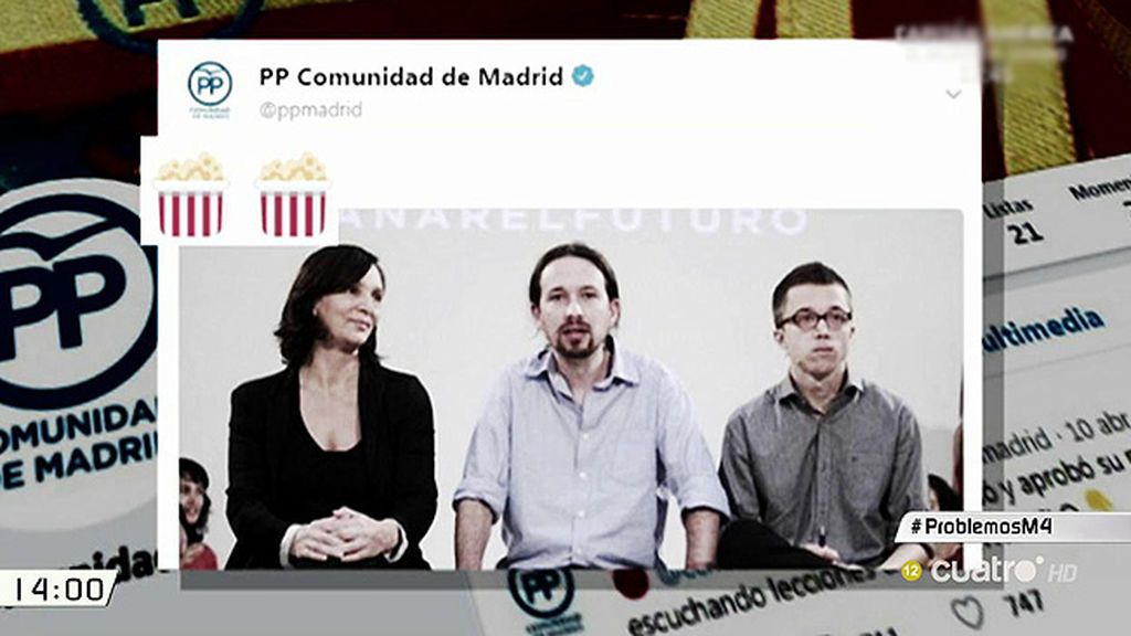 El boomerang Cifuentes: El PP ‘saca las palomitas’ en Twitter ante los problemas en Podemos