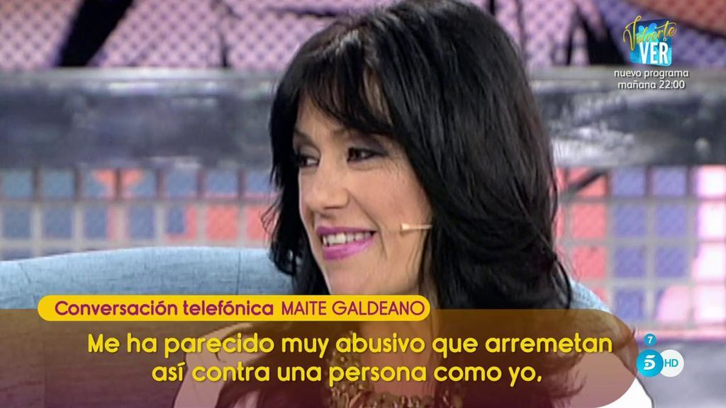 Maite Galdeano, indignada con los colaboradores de ‘Sálvame’: “Cada vez que se me escucha, me atacan”