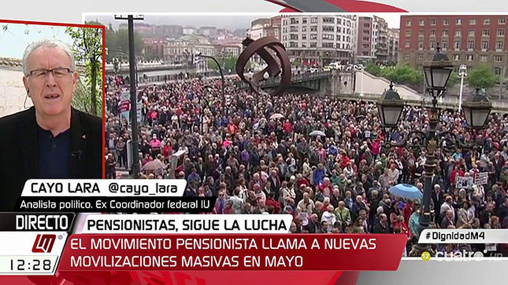 Cayo Lara critica las palabras de Rafael Hernando sobre las pensiones: “No tiene vergüenza, nos vuelve a demostrar su talante”