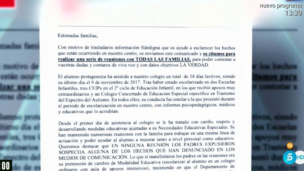 El colegio de educación especial de Getafe niega las acusaciones aparecidas en los medios El colegio de educación especial de Getafe niega las acusaciones aparecidas en los medios