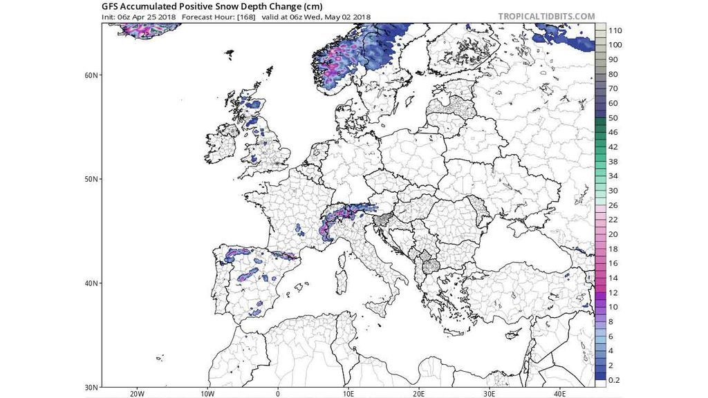 acumulacion nieve GFS