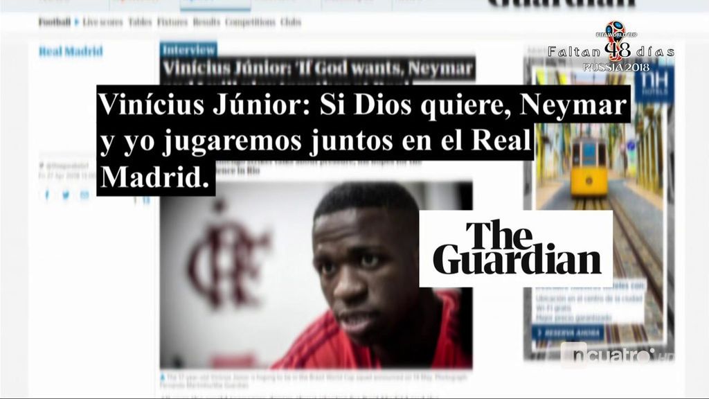 Vinicius Junior: “Si Dios quiere, Neymar y yo jugaremos juntos en el Real Madrid”