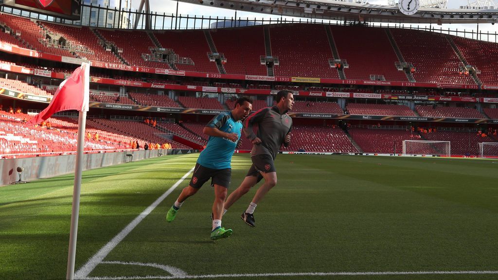 La mejor de las noticias en el Emirates: Santi Cazorla se entrenó antes del Arsenal-Atleti