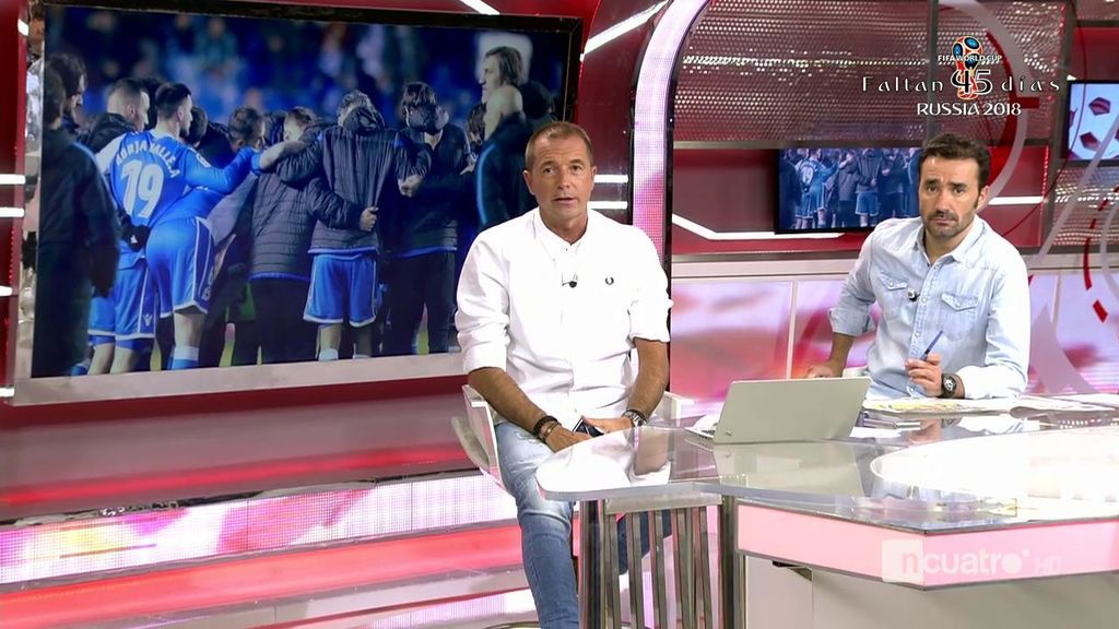 Las lágrimas de un joven aficionado del Deportivo tras el descenso de su equipo