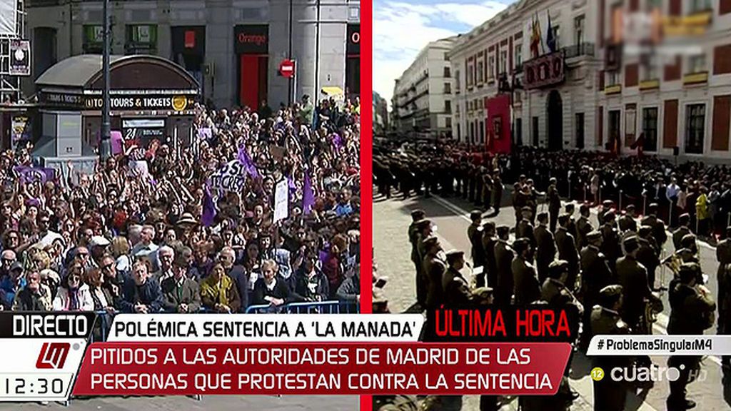 Pitadas a las autoridades de Madrid de las personas que protestan contra la sentencia de 'La Manada'