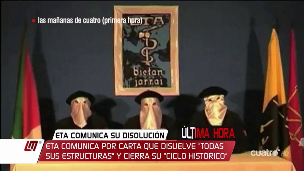 ETA comunica por carta que disuelve “todas sus estructuras” y cierra su “ciclo histórico”