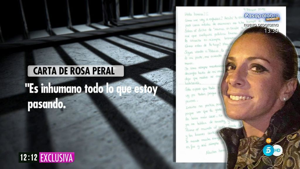 La carta de Rosa Peral desde la cácel: "Si me dan a elegir entre continuar así o que me claven un puñal, prefiero lo segundo"