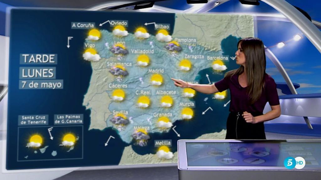 El lunes, tiempo loco: Sol y calor por la mañana, tormenta y lluvia al acabar el día