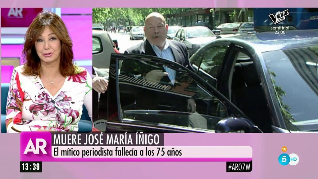 La despedida de Ana Rosa a José María Íñigo: "Hasta pronto, allí nos encontraremos todos"