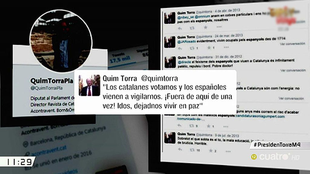 El 'pasado tuitero de Quim Torra: "Los españoles solo saben expoliar"