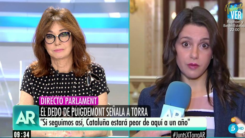 Inés Arrimadas, sobre Quim Torra: "Puigdemont no podría haber elegido a otro candidato más radical"
