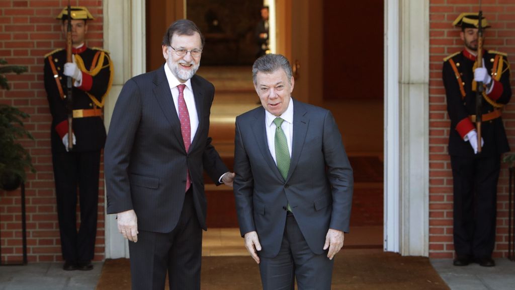 Mariano Rajoy recibe en La Moncloa al presidente de Colombia