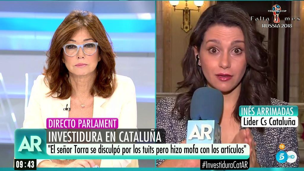 Inés Arrimadas: "Torra va a seguir desafiando y va a intentar aprobar leyes al margen de España"