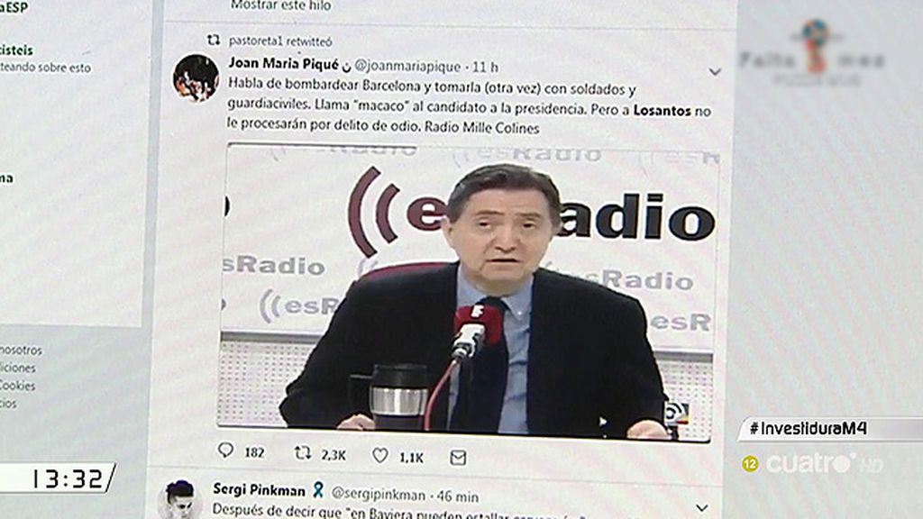 Jiménez Losantos insta al gobierno del PP a "volver a bombardear Barcelona"