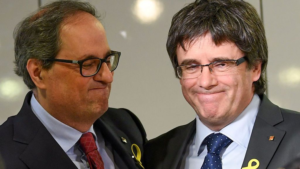 Torra y Puigdemont, juntos en Berlín, piden fecha para el diálogo y el fin del 155